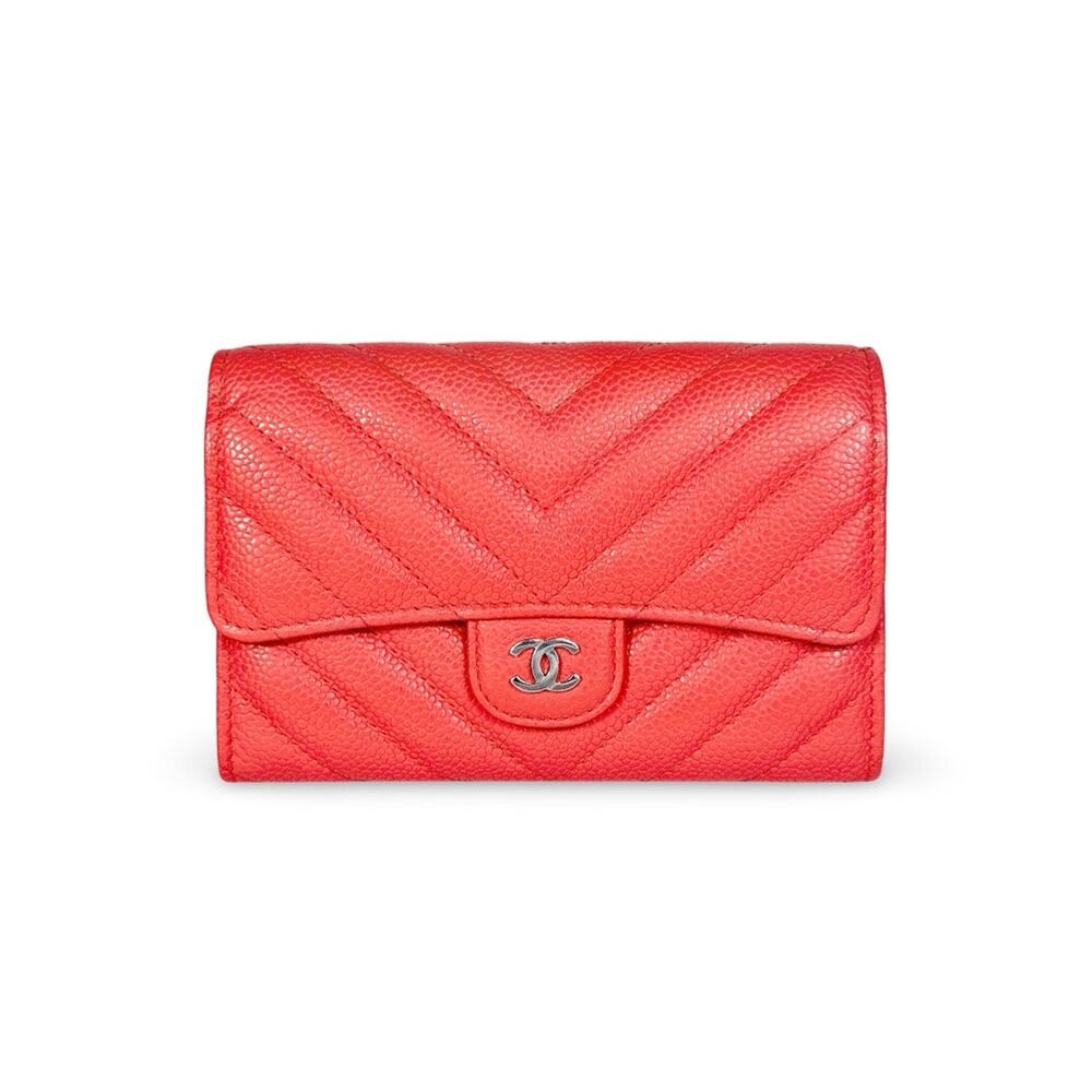 Chanel Chevron Caviar Classic Flap Wallet